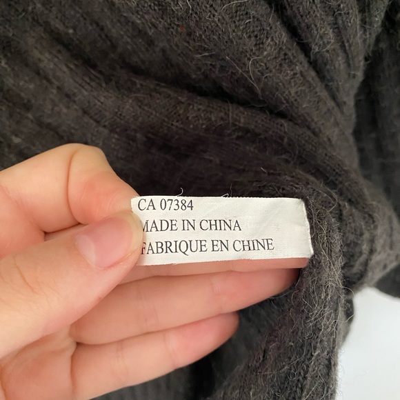 SANDWICH_ Dark Brown Ripped V Neck Long Sweater - Picture 5 of 6